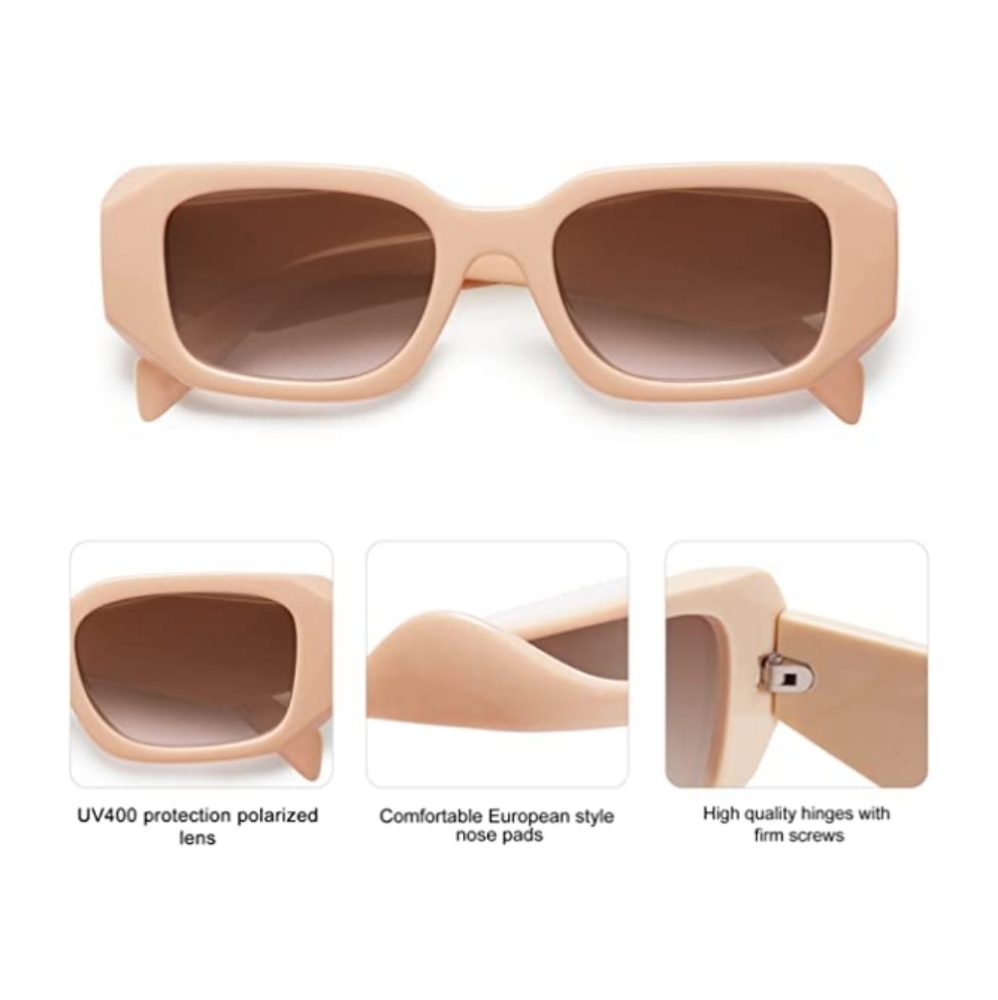 Rectangle Sunglasses for Women Fashion Sunglasses UV400 Protection Square Frame - Picture 3 of 6